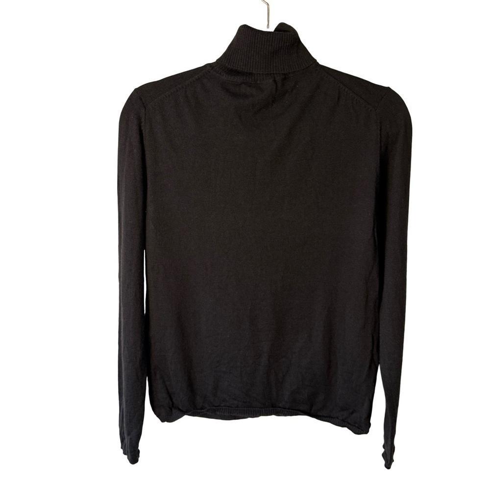 Mulberry Black Cozy Lightweight Classic Minimalist Turtleneck Sweater Size XL - Picture 2 of 12